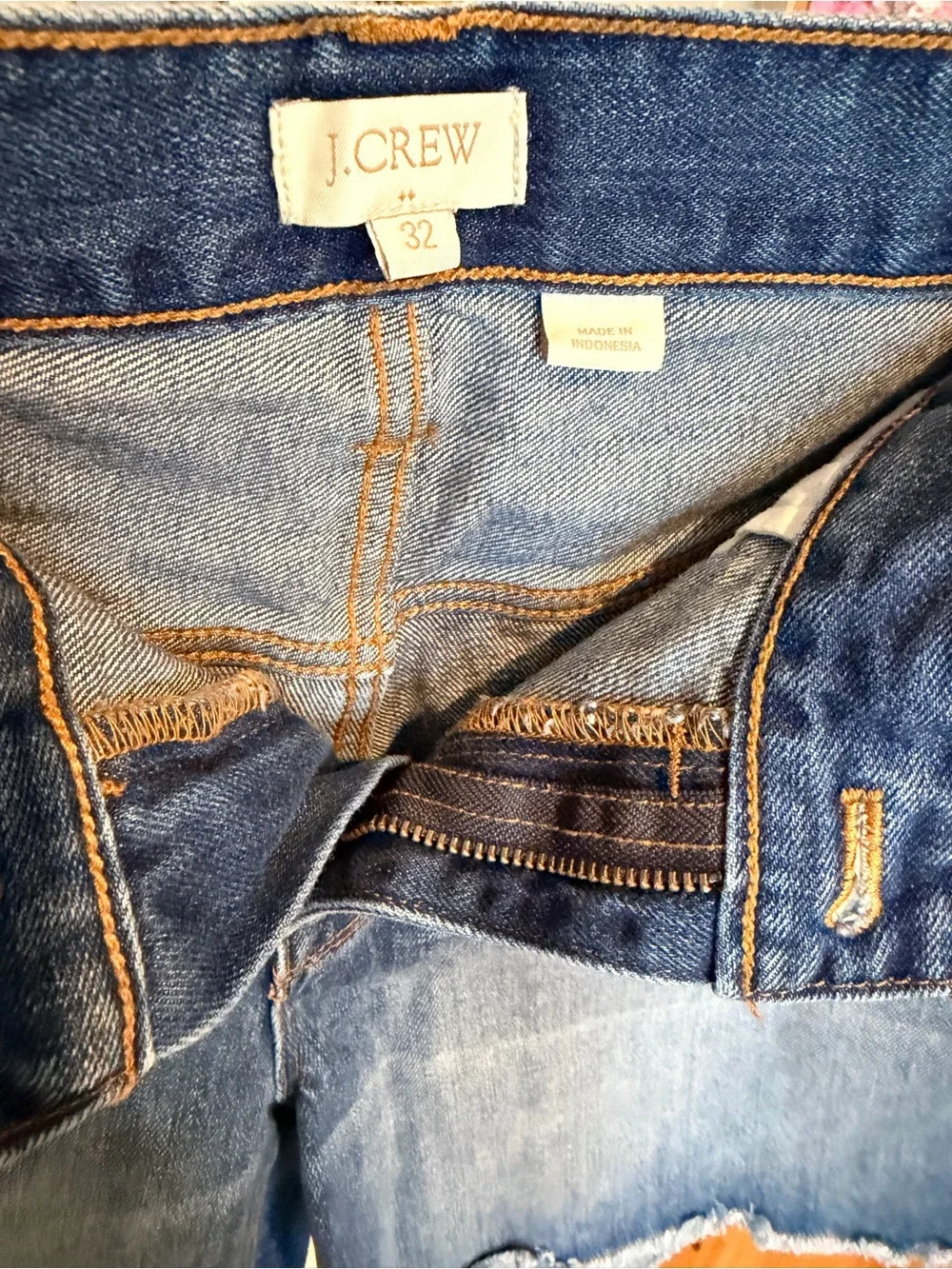 J. Crew Women's Medium Blue Distressed Denim Shorts - Picture 5 of 10